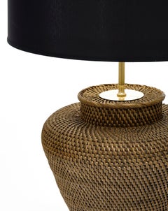 French Vintage Rattan Table Lamp