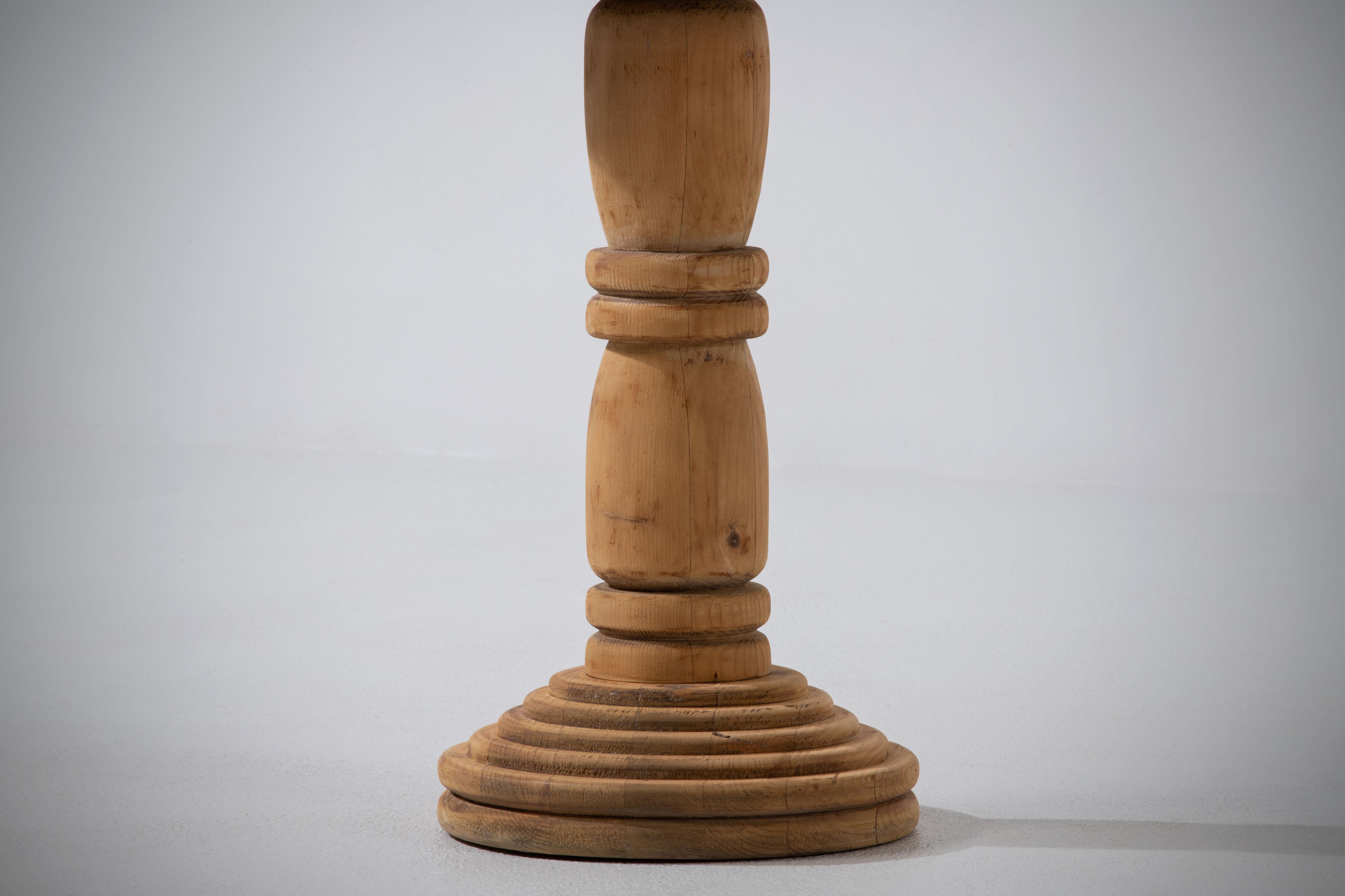 French Vintage Raw Pine Pedestal For Sale 2