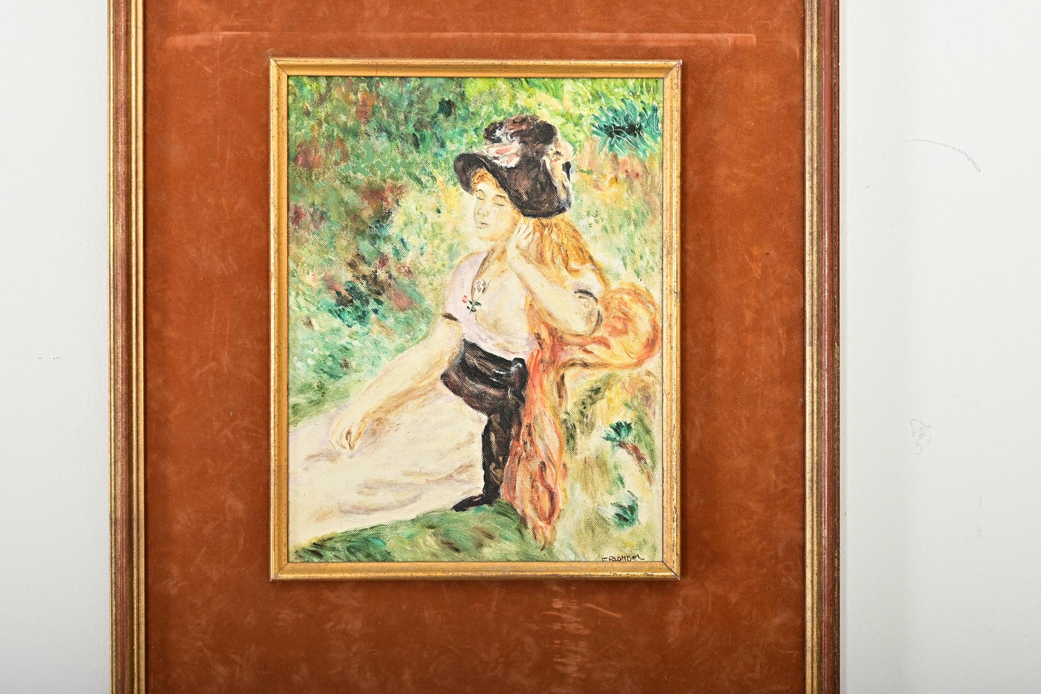 Französisch Vintage Renoir Tribut Gemälde (Sonstiges) im Angebot