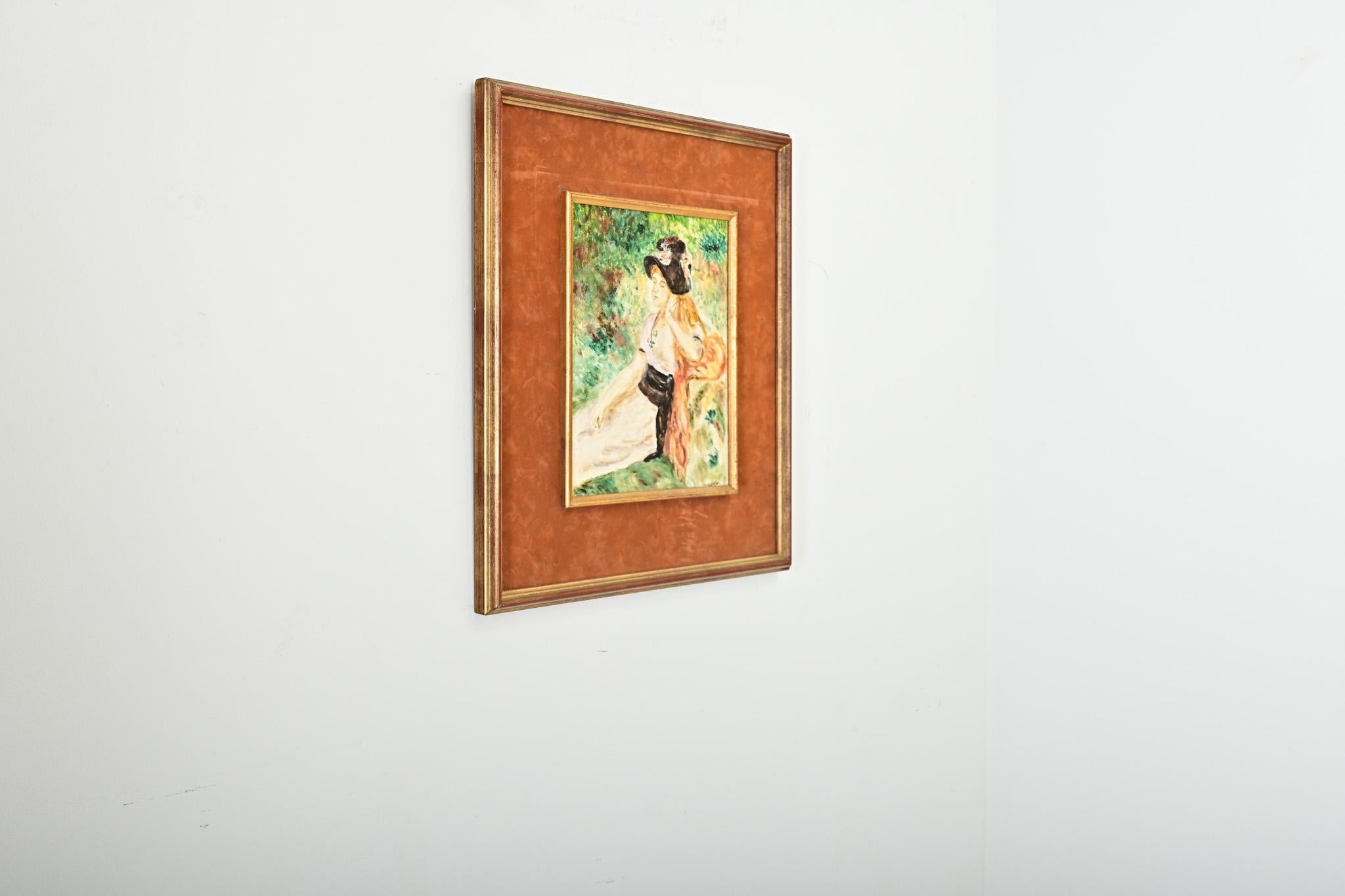 Französisch Vintage Renoir Tribut Gemälde (Geölt) im Angebot