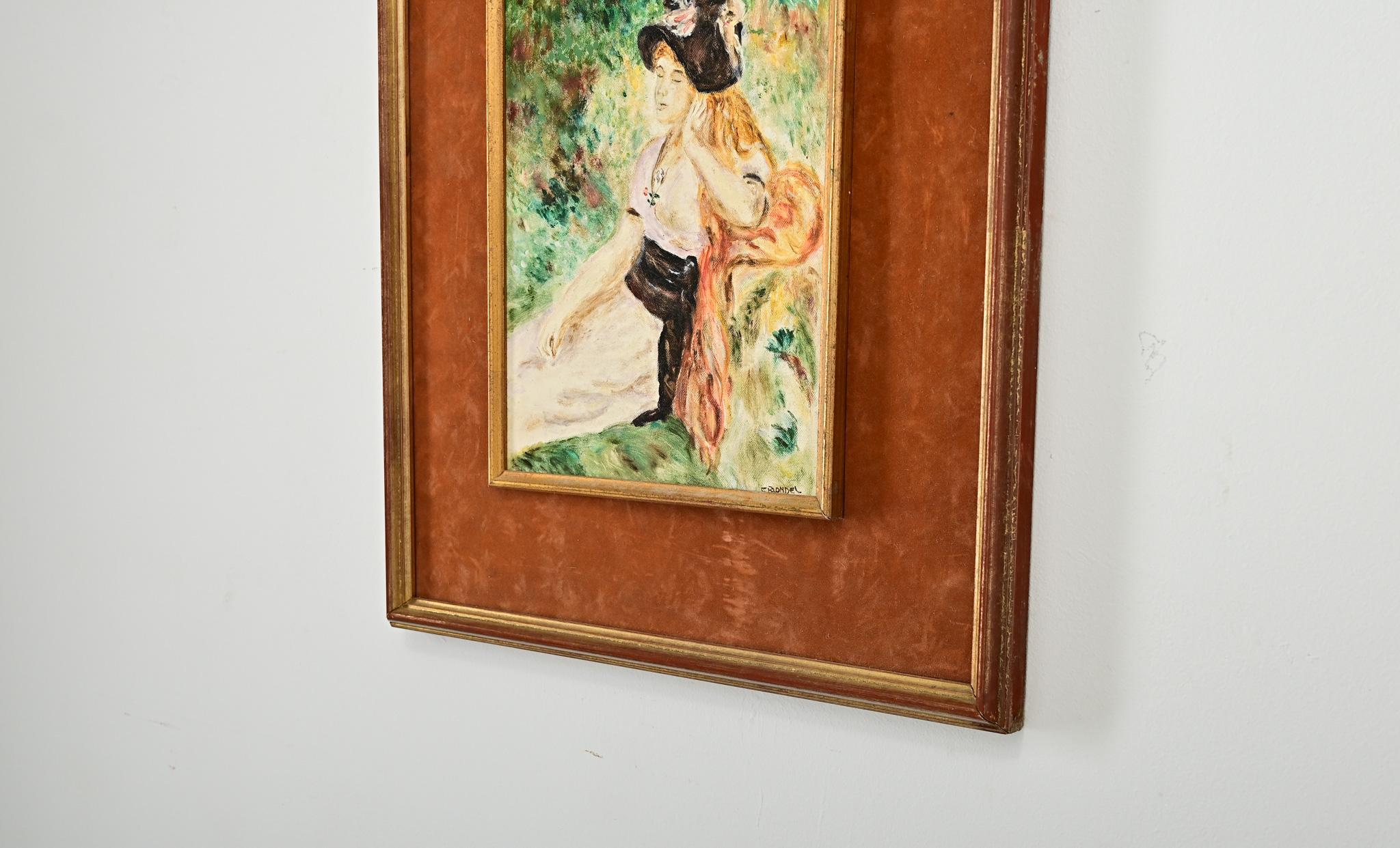 Französisch Vintage Renoir Tribut Gemälde im Zustand „Gut“ im Angebot in Baton Rouge, LA