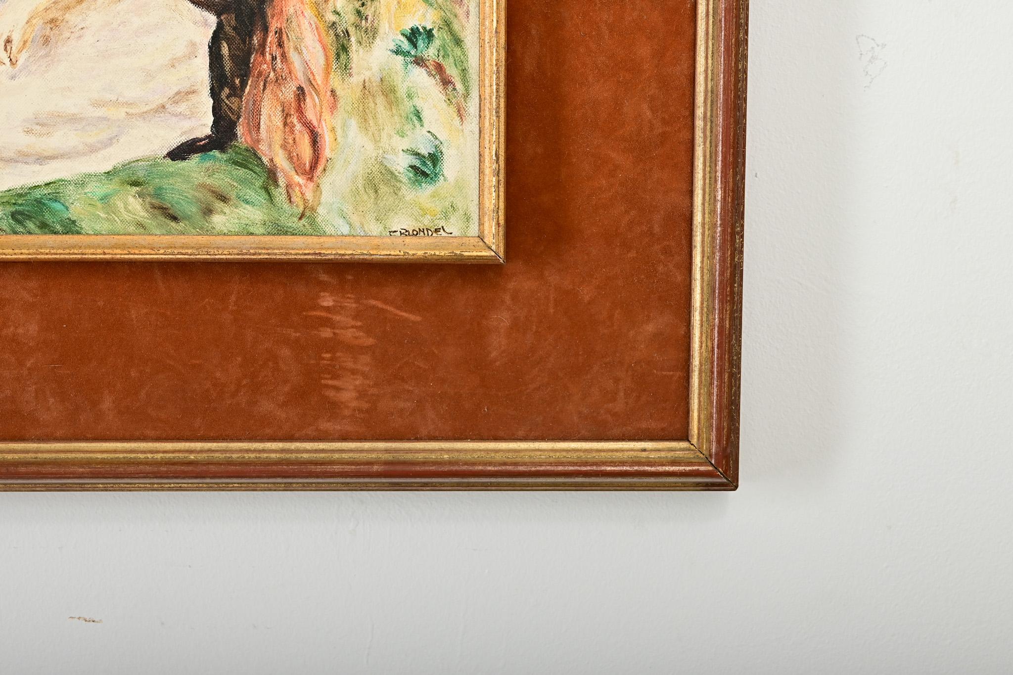 Französisch Vintage Renoir Tribut Gemälde (Farbe) im Angebot