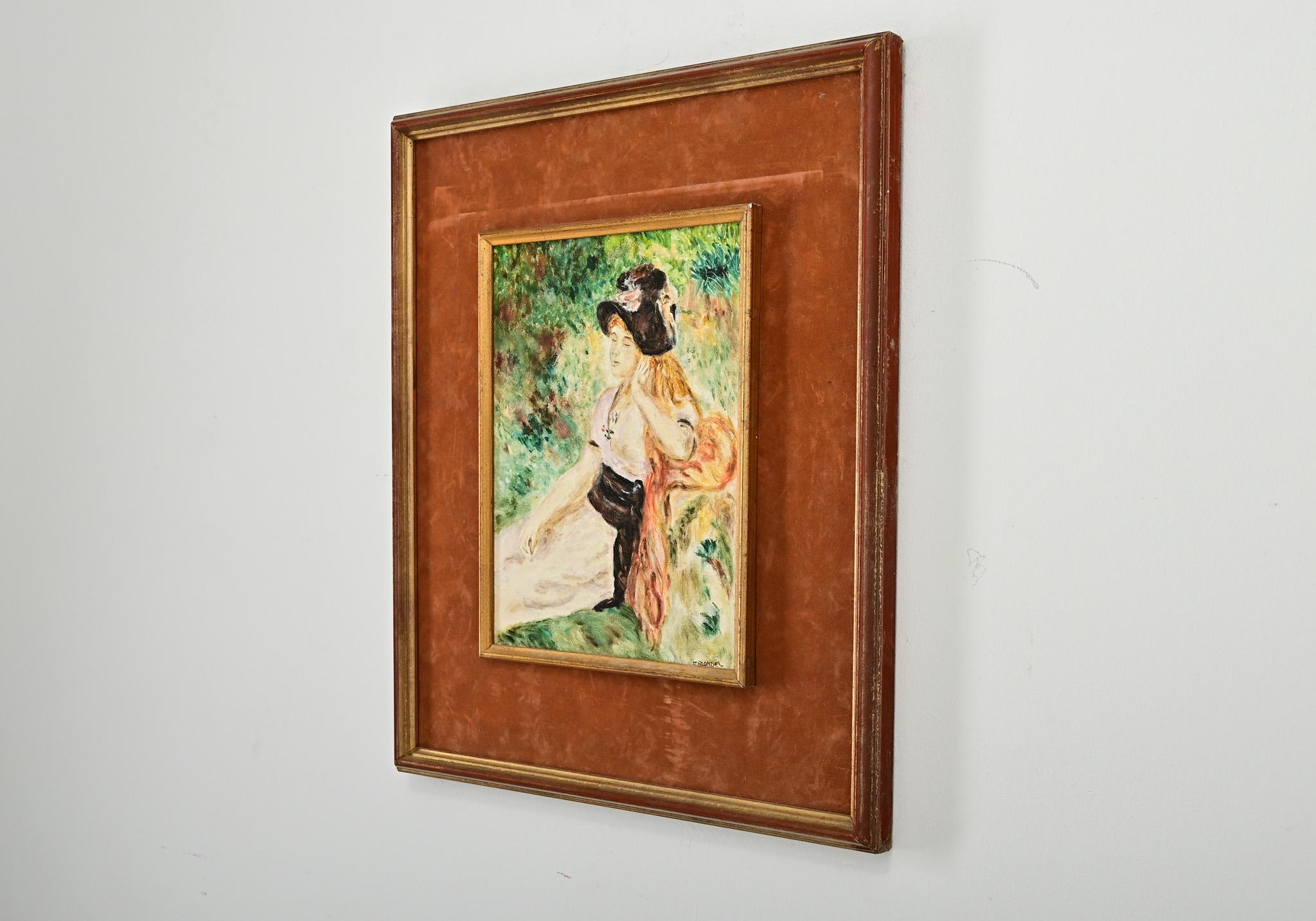Französisch Vintage Renoir Tribut Gemälde im Angebot 1