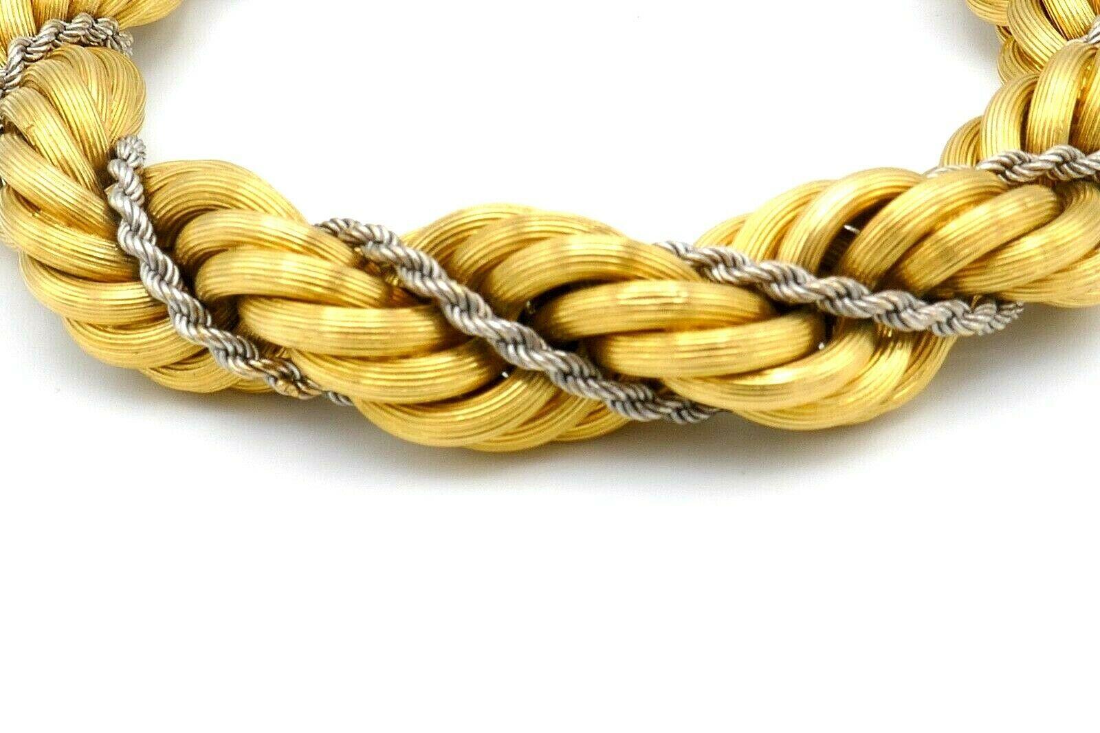 Vintage Rope Chain Two-Tone Gold Bracelet 4