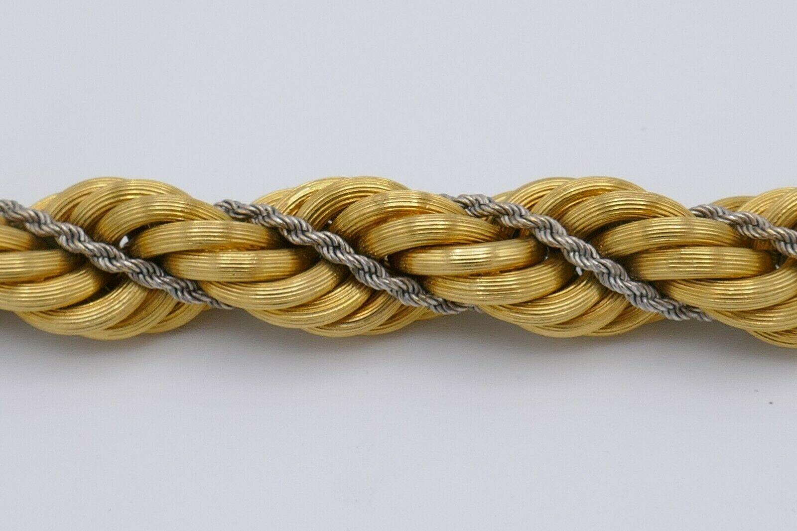 Vintage Rope Chain Two-Tone Gold Bracelet 1
