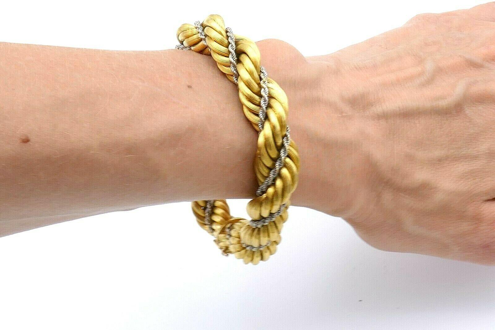 Vintage Rope Chain Two-Tone Gold Bracelet 3