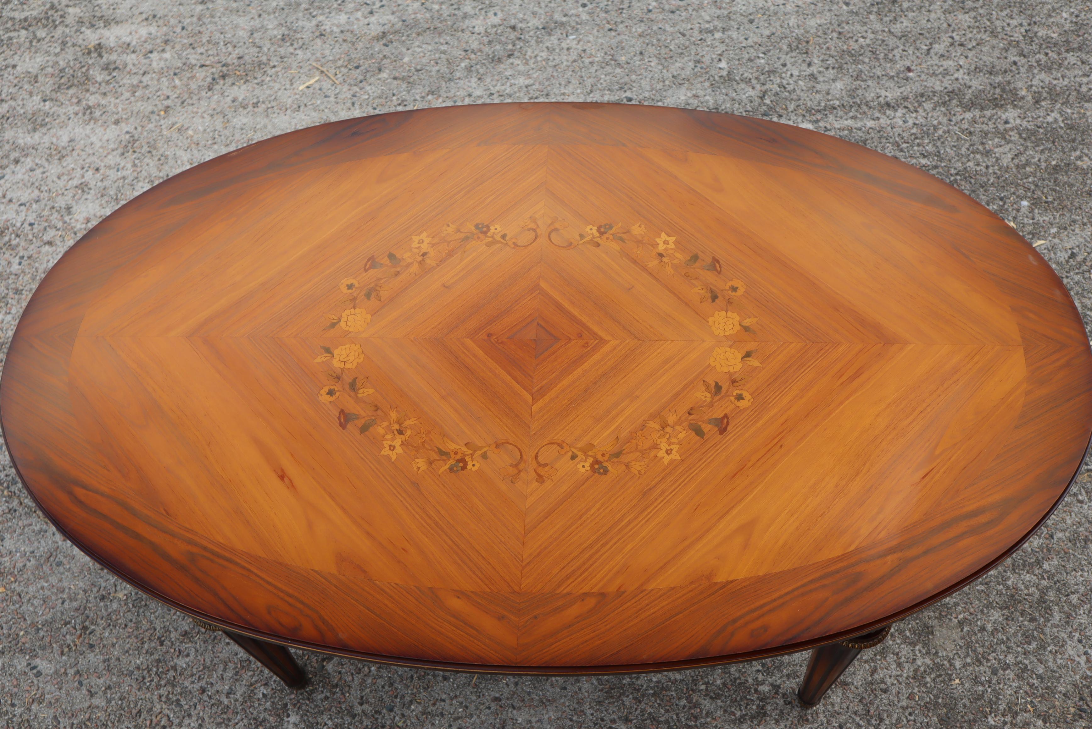 French Vintage Rosewood Marqueterie Coffee Table-Glass Cover-by JP EHALT-70s 2