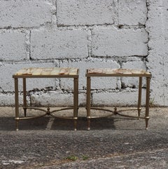 Set di 2 tavolini da notte in onice vintage francese - Maison Jansen Style-70