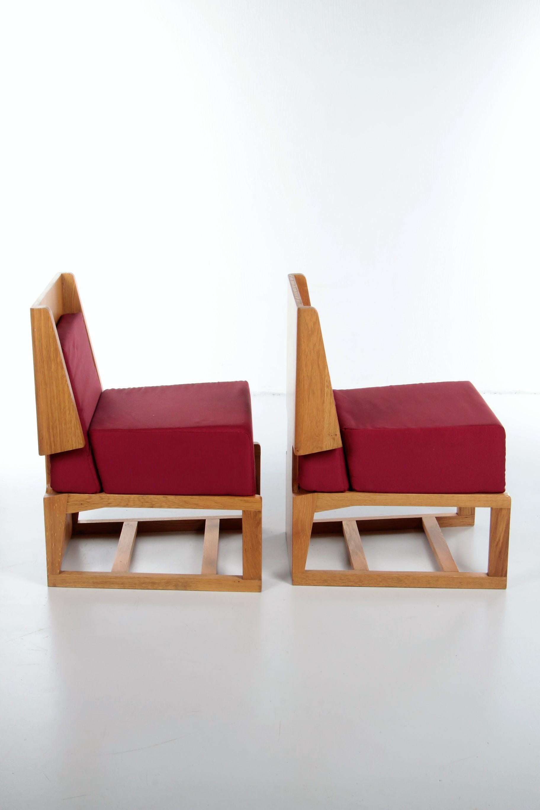 20ième siècle Ensemble de chaises de designer françaises vintage en chêne, années 1970 en vente