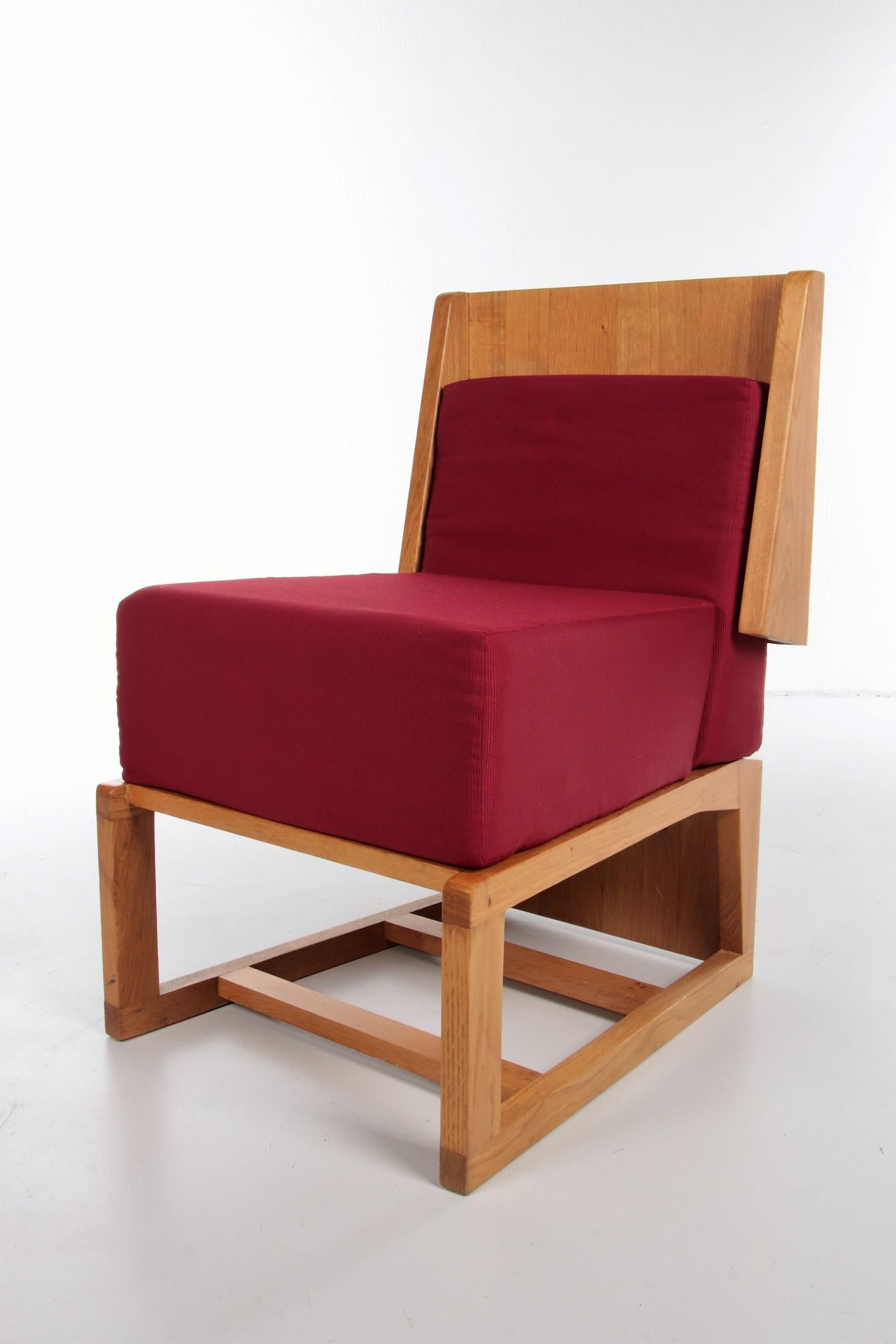 Chêne Ensemble de chaises de designer françaises vintage en chêne, années 1970 en vente