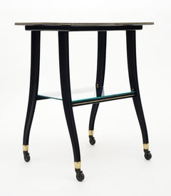 French Vintage Side Table on Casters