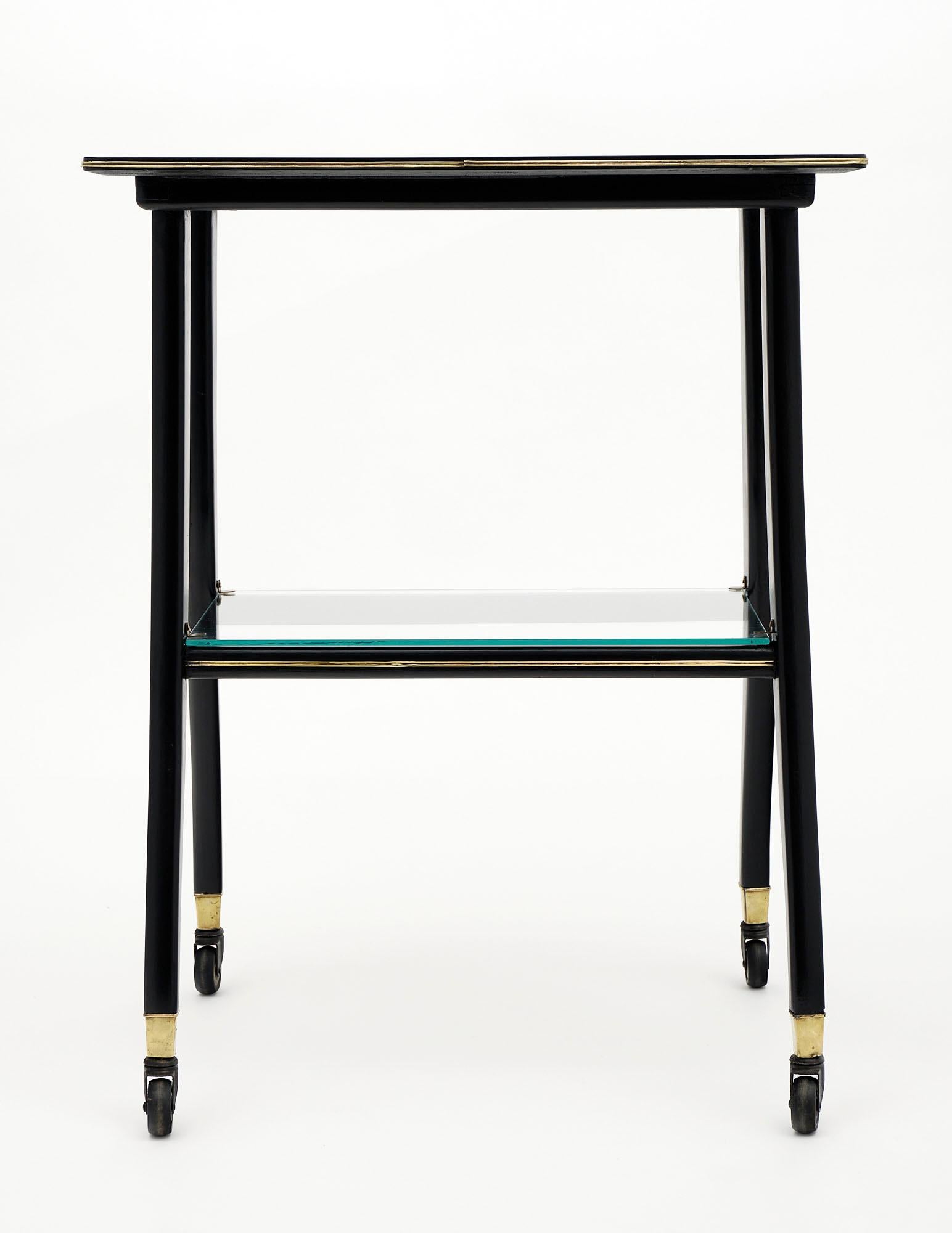 Late 20th Century French Vintage Side Table on Casters