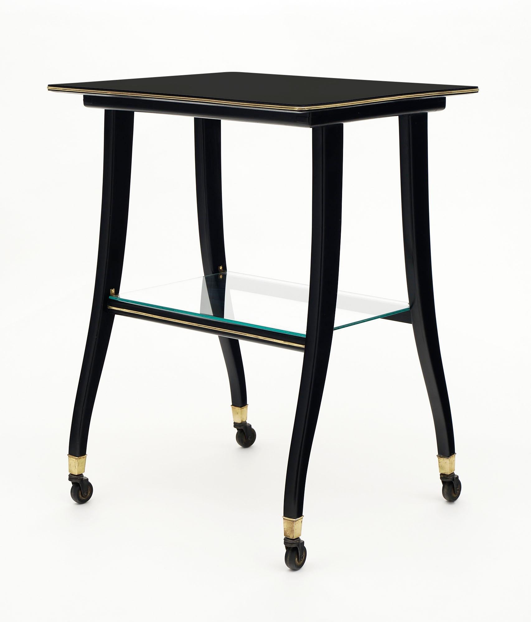 French Vintage Side Table on Casters 3