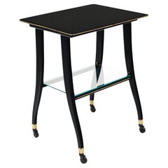 French Retro Side Table on Casters
