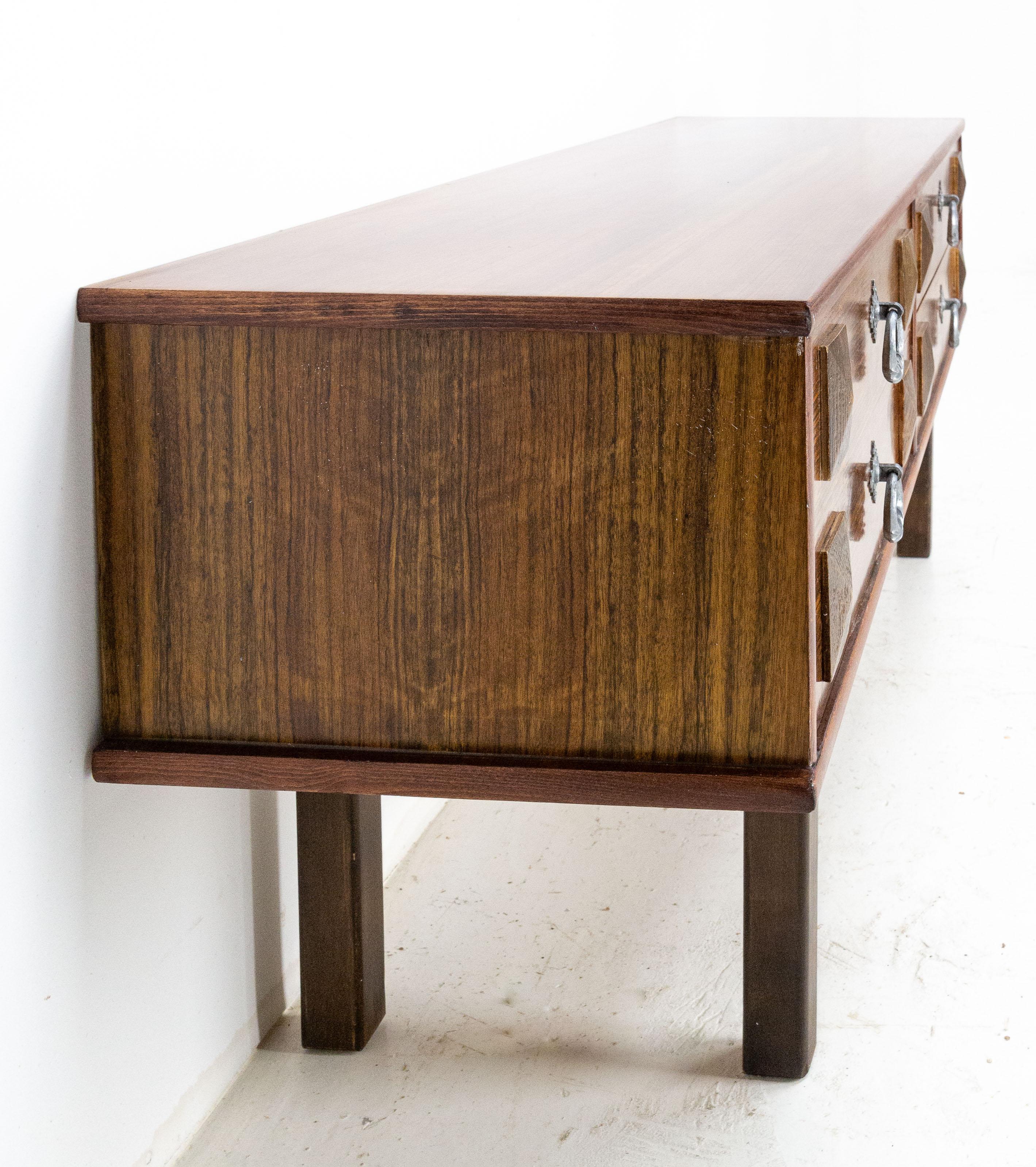 French Vintage Side Table or Console Table with Four Drawers, circa 1960 In Good Condition For Sale In Labrit, Landes