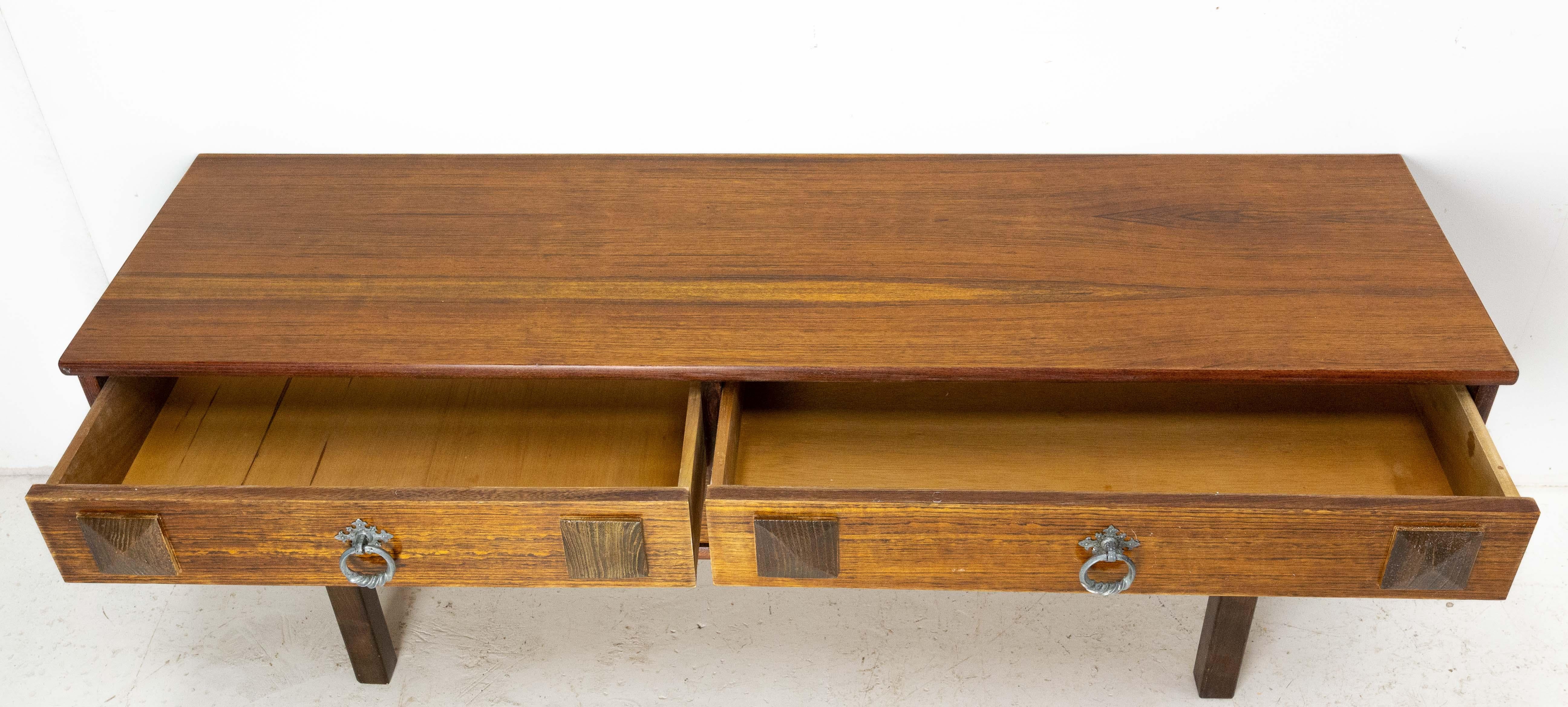 French Vintage Side Table or Console Table with Four Drawers, circa 1960 For Sale 2