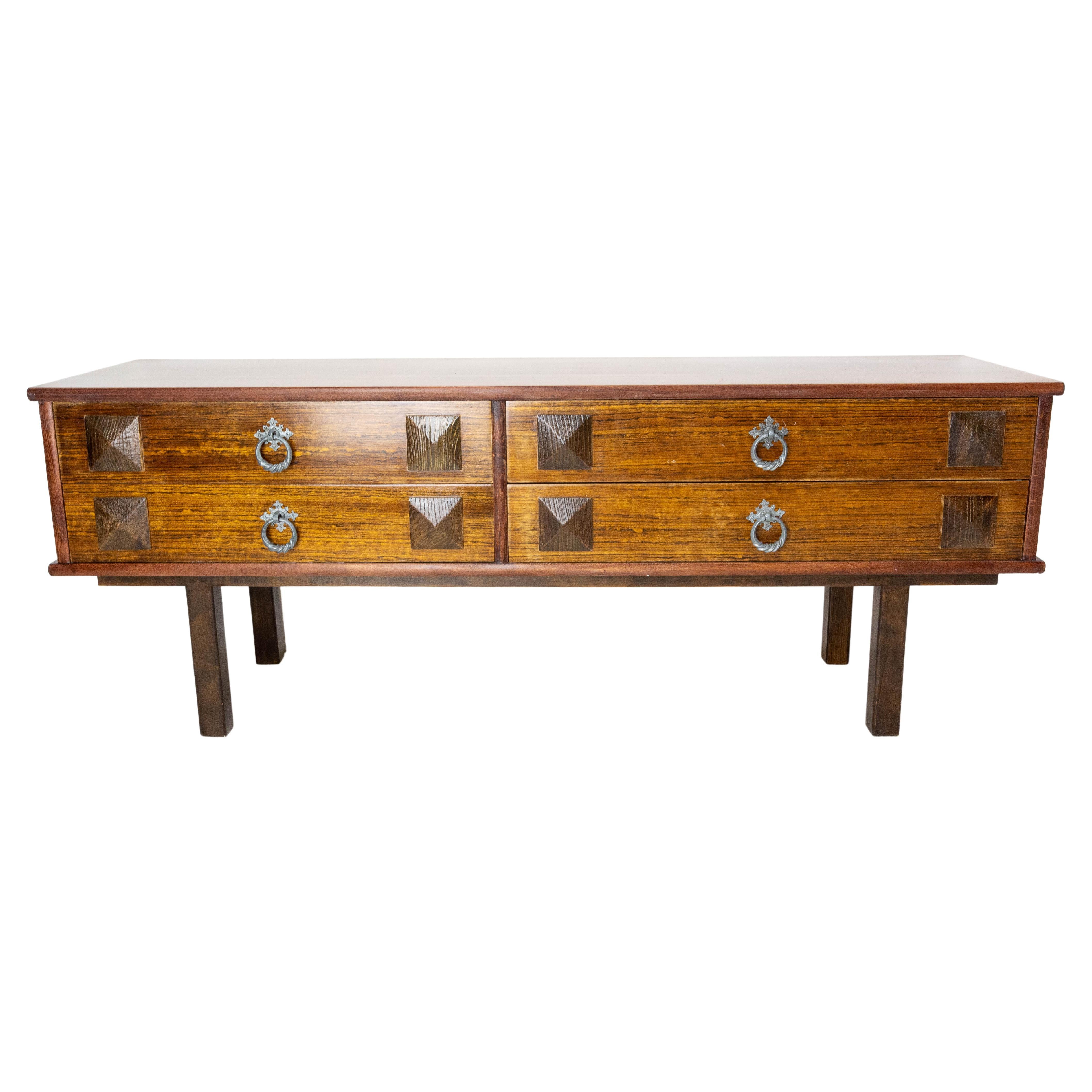 French Vintage Side Table or Console Table with Four Drawers, circa 1960 For Sale