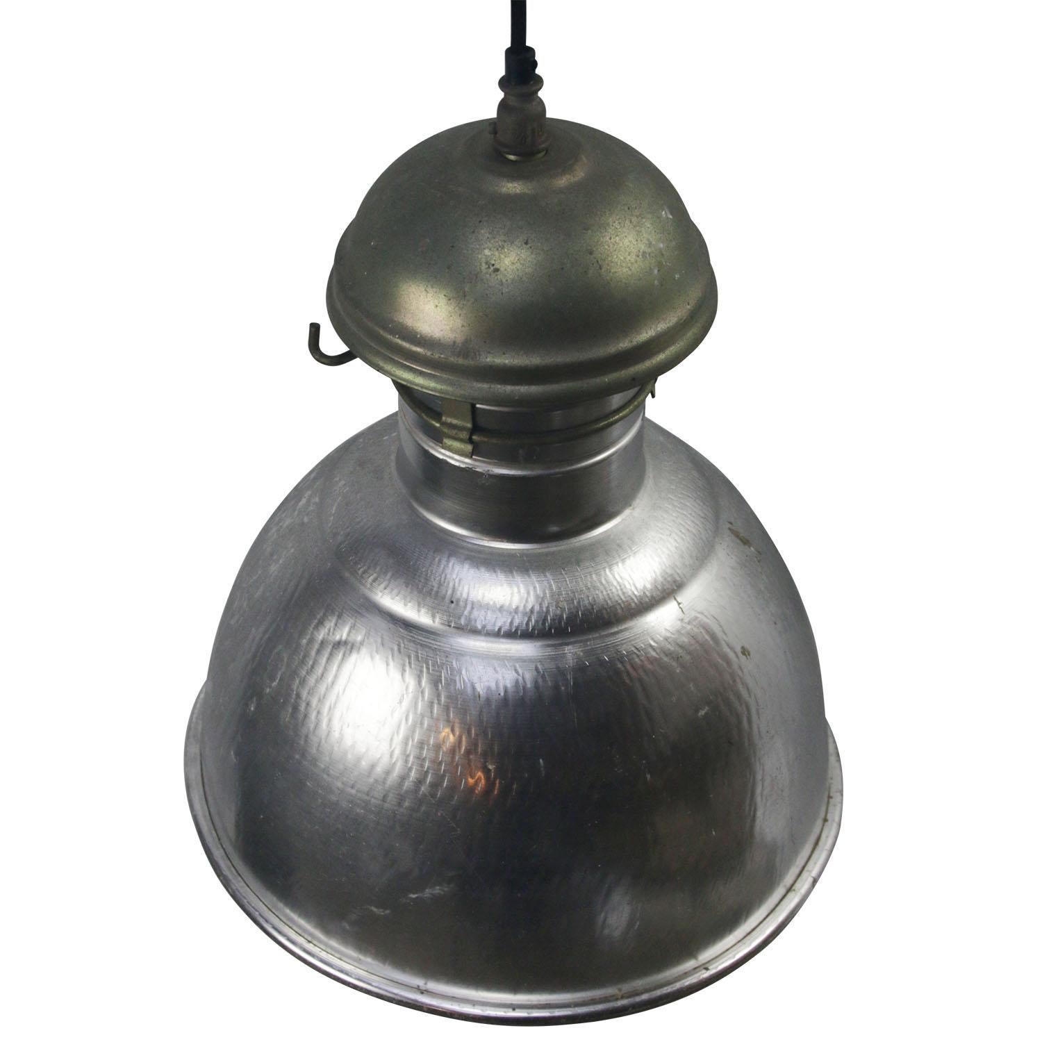 French vintage industrial street lamp
Silver aluminium with metal top

Weight 1.10 kg / 2.4 lb

Priced per individual item. All lamps have been made suitable by international standards for incandescent light bulbs, energy-efficient and LED