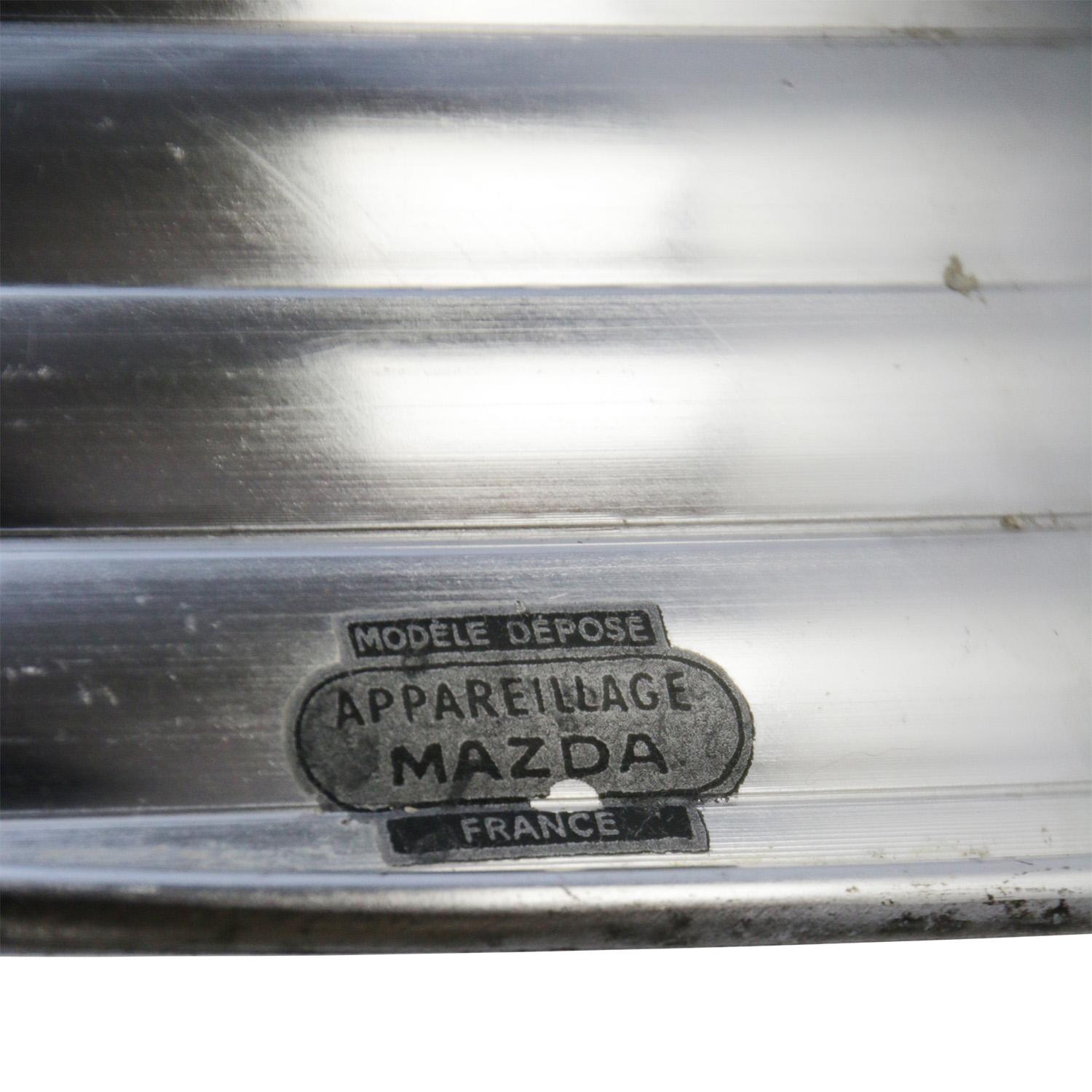 Industrielle Vintage- Pedant-Leuchten aus Silbermetall von Mazda (Französisch)