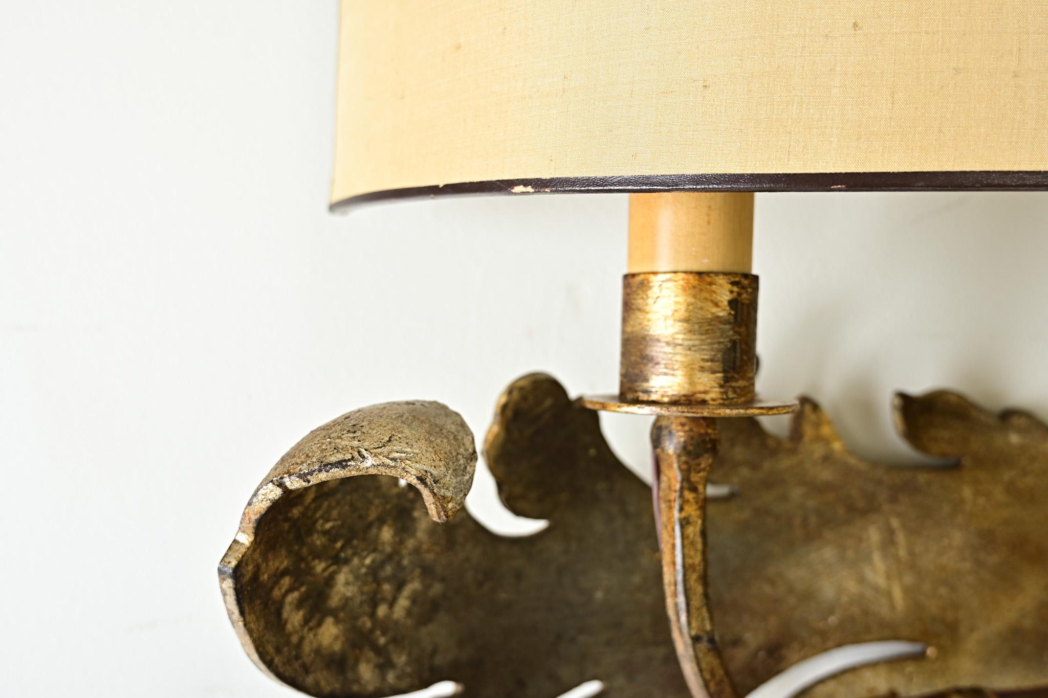 Einzelne französische Vintage-Bronze-Leuchte 3