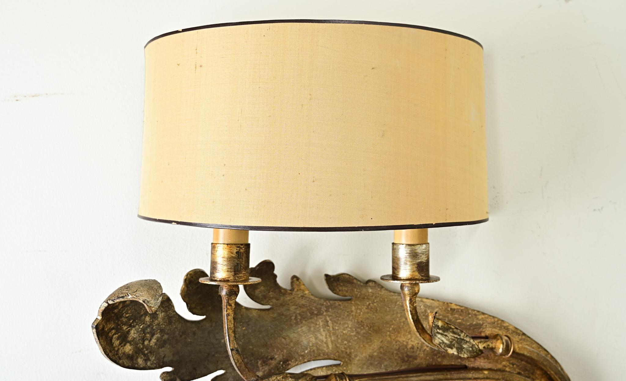Einzelne französische Vintage-Bronze-Leuchte 4