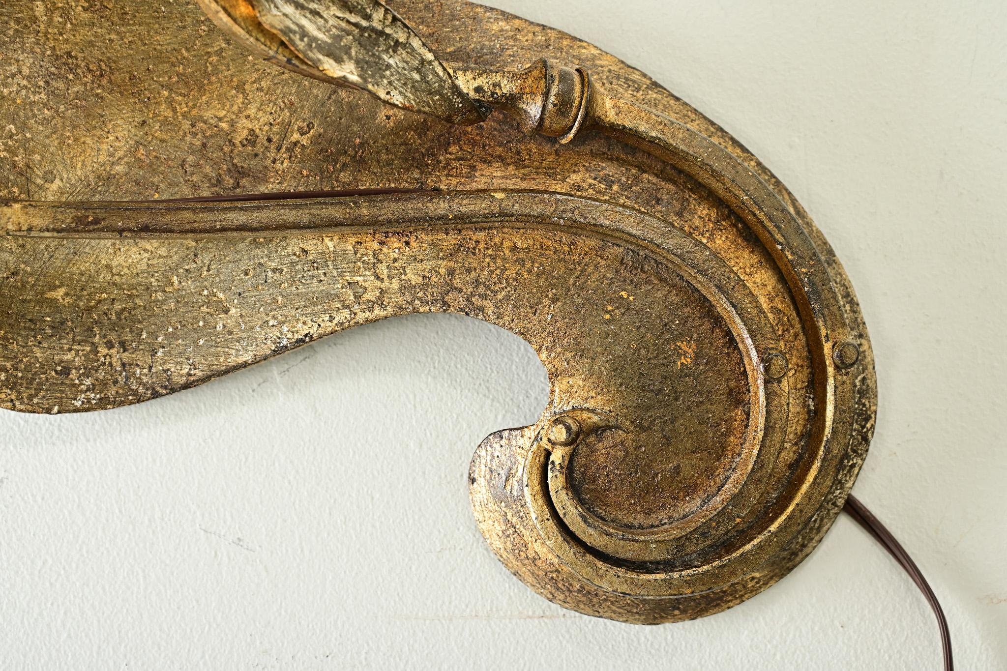 Einzelne französische Vintage-Bronze-Leuchte (Französisch)