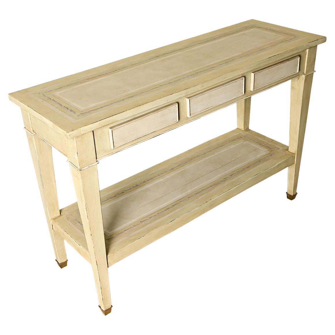 Französischer Konsolentisch Vintage Nussbaum massiv lackiert im Angebot