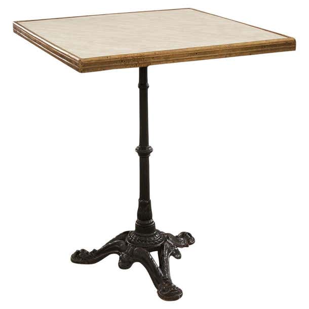 French Vintage Square Bistro Table at 1stDibs