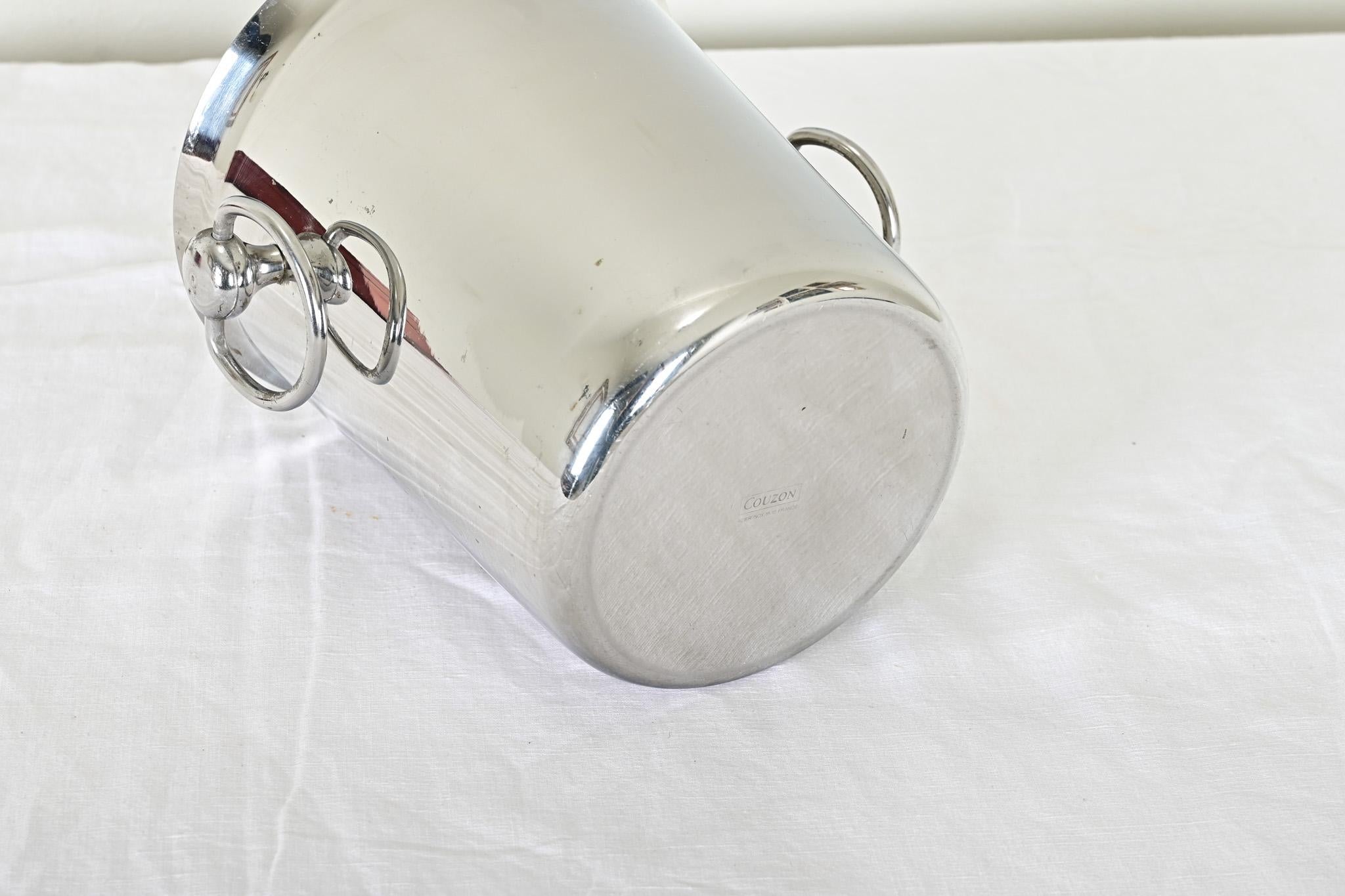 French Vintage Steel Champagne Bucket In Good Condition In Baton Rouge, LA