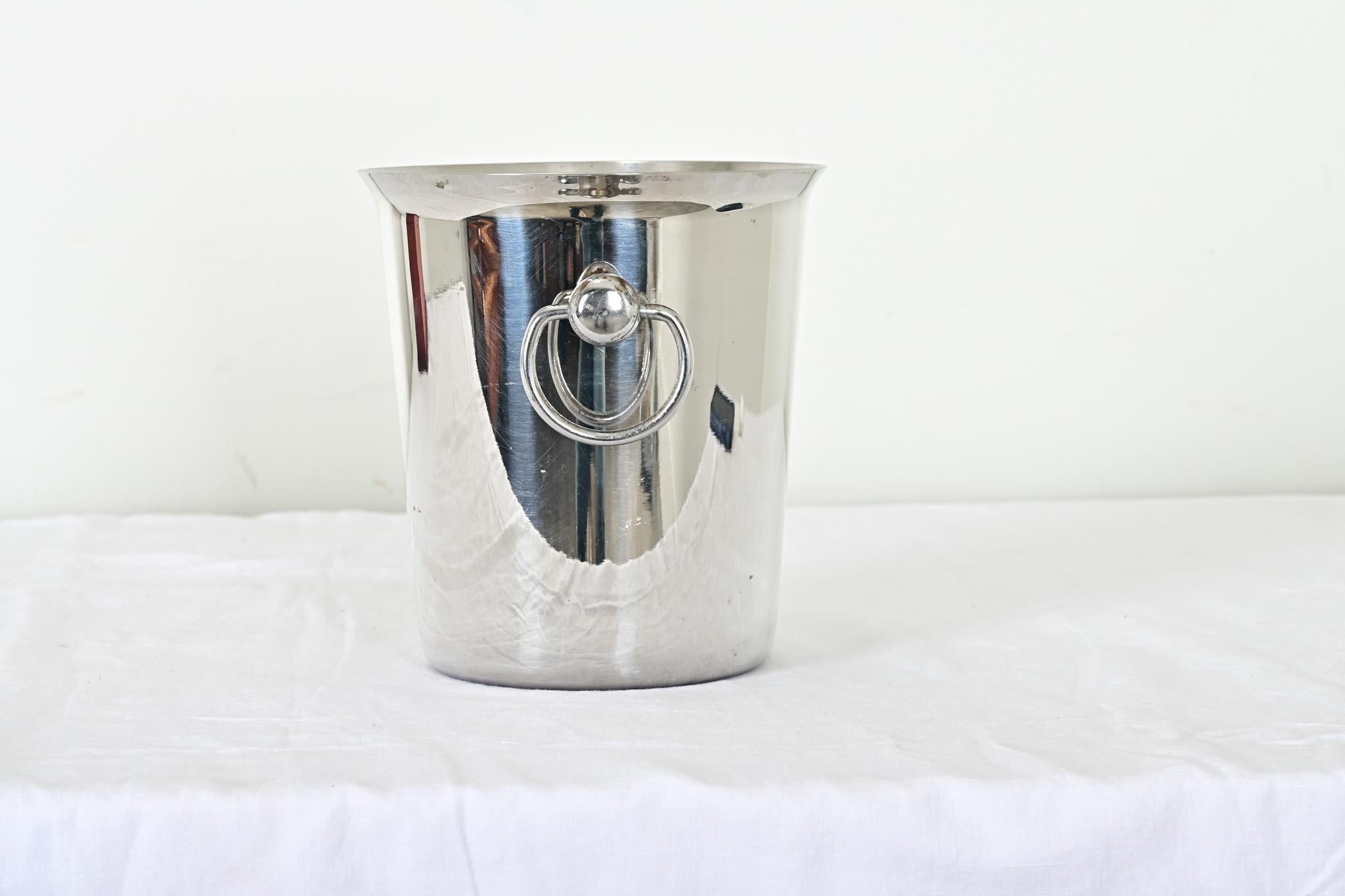20th Century French Vintage Steel Champagne Bucket