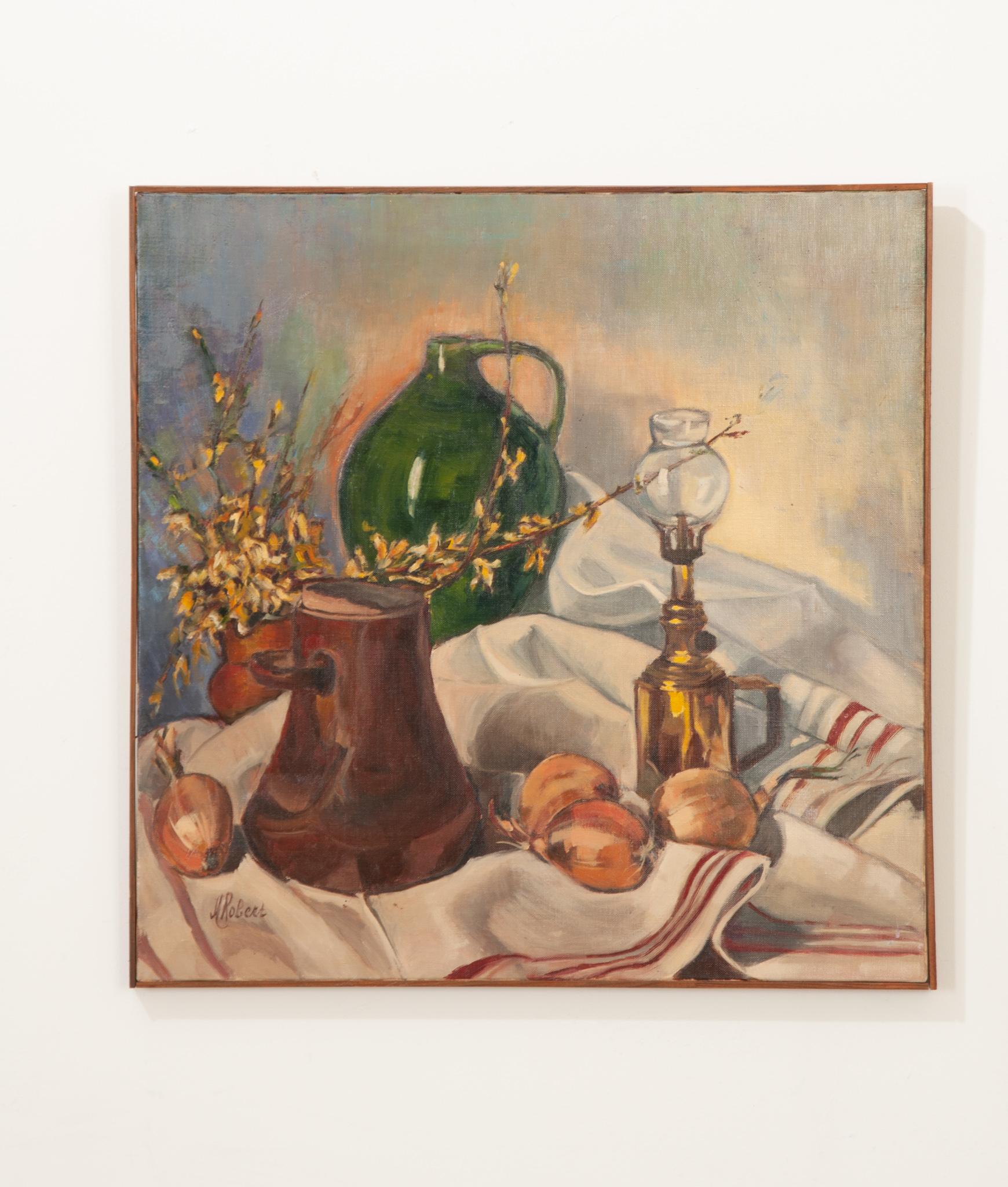 Pintura francesa vintage de bodegón Provincial francés en venta