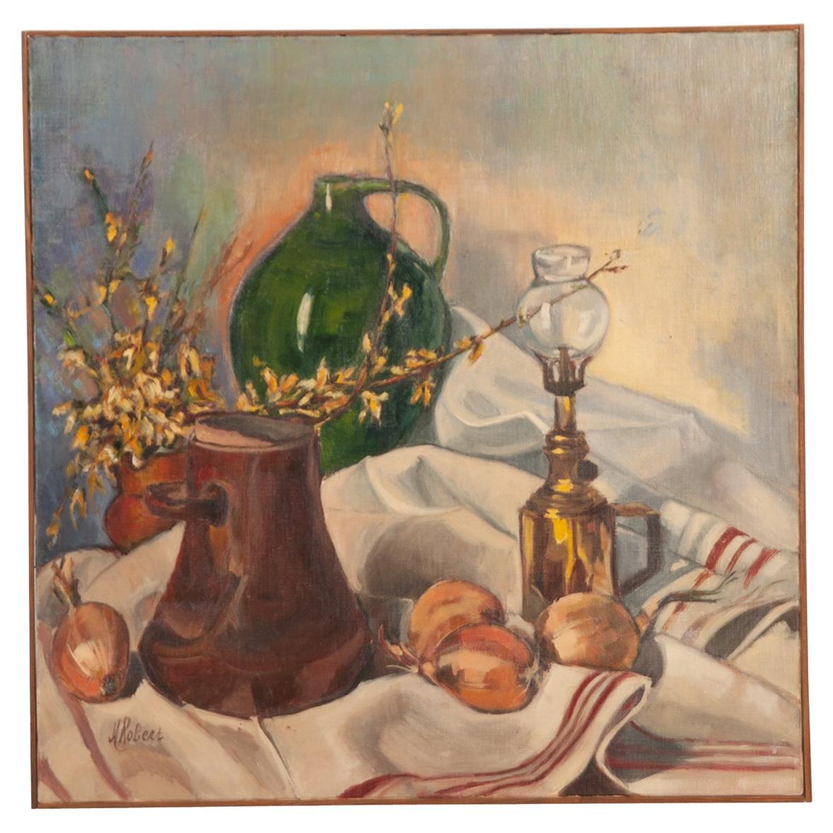 French Vintage Still Life Painting For Sale