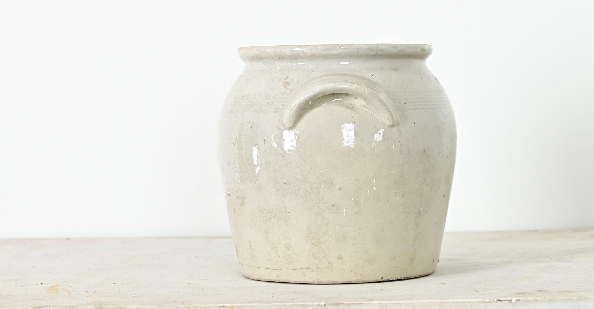 French Vintage Stoneware Confit Crock (20. Jahrhundert) im Angebot