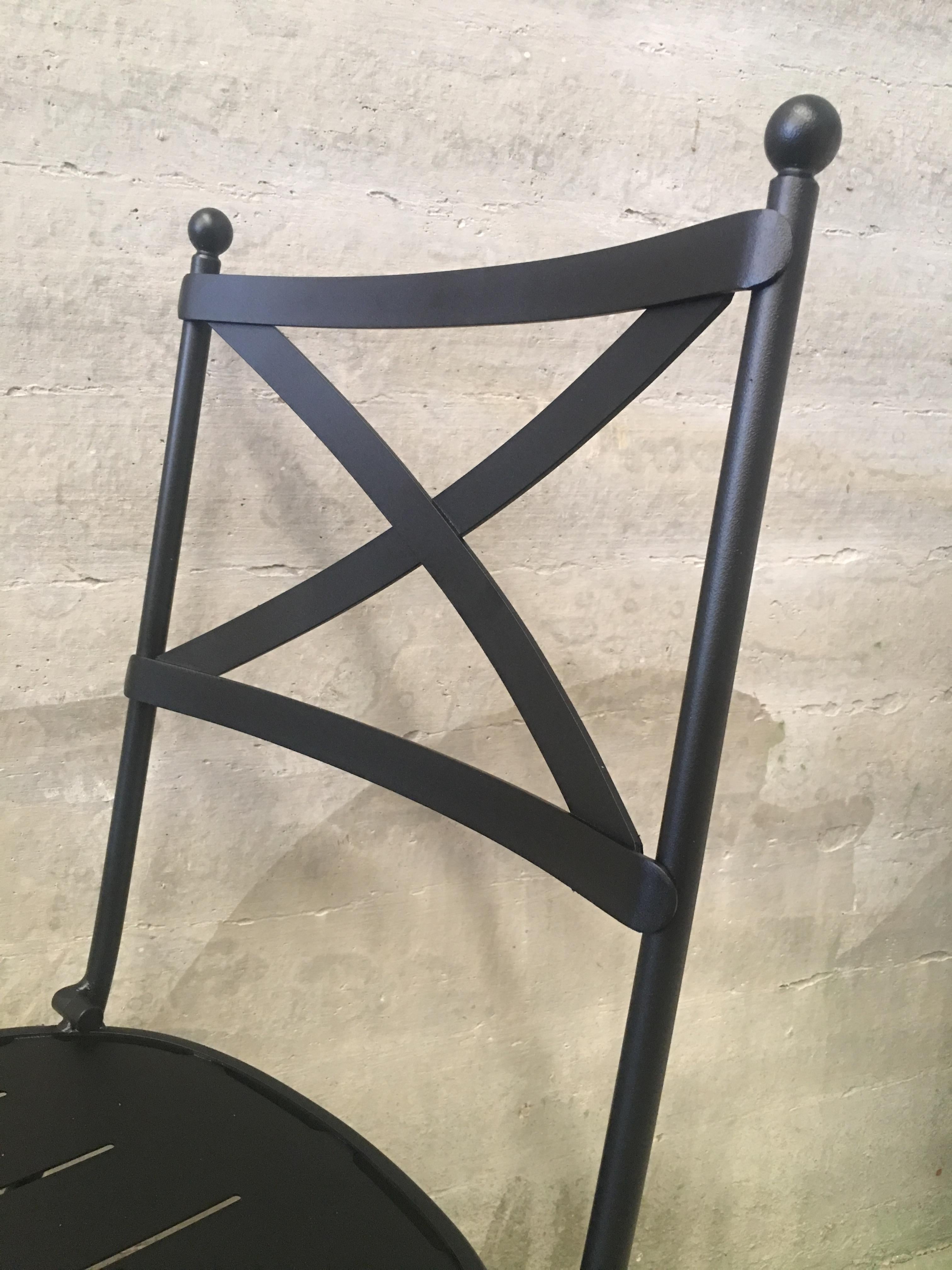 French Vintage Style Bistro Folding Iron Chair. Indoor & Outdoor 4