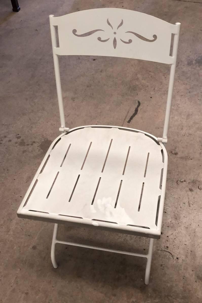 French Vintage Style Bistro Folding Iron Chair. Indoor & Outdoor 5