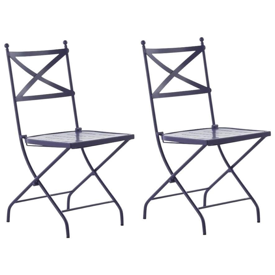 French Vintage Style Bistro Folding Iron Chair. Indoor & Outdoor