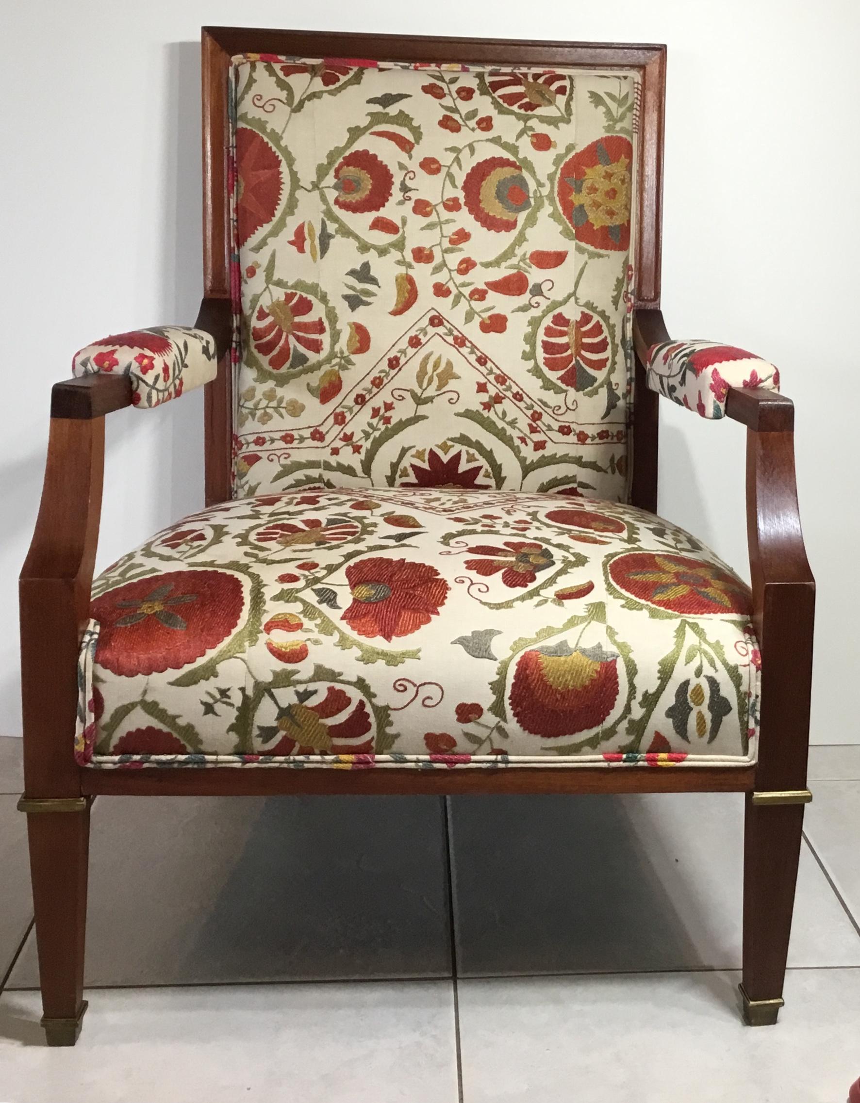French Vintage Suzani Armchair 11