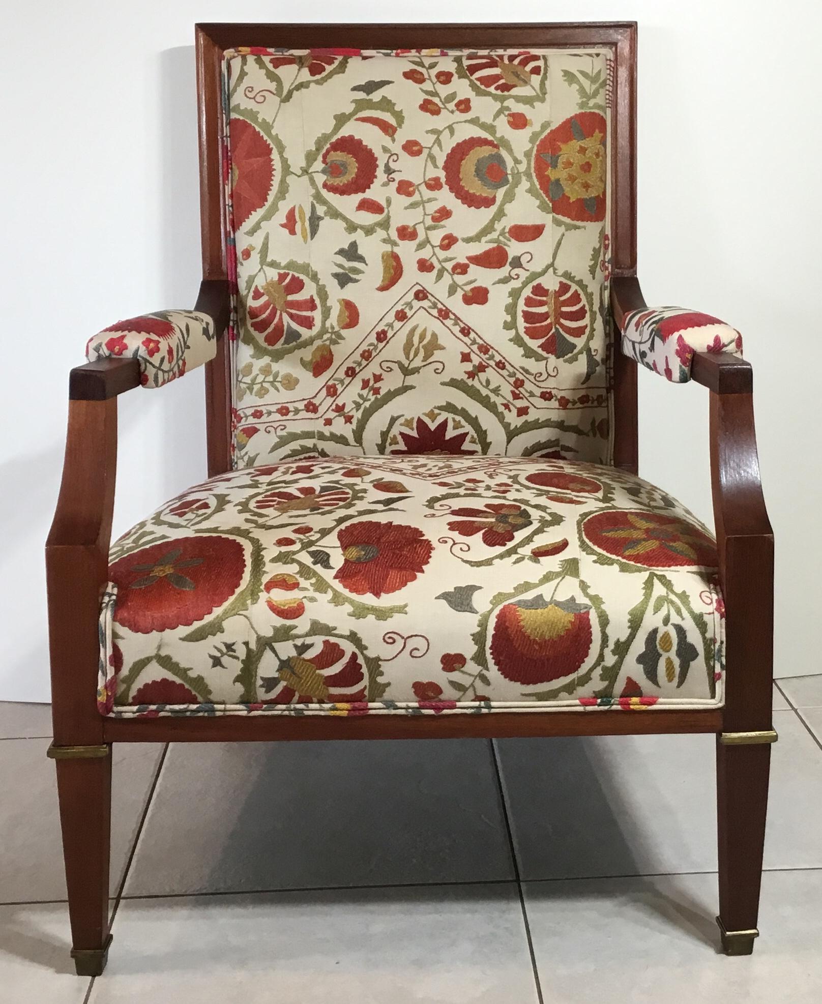 French Vintage Suzani Armchair 12