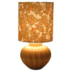 French Vintage Table Lamp in Ceramic with Custom-Made Lampshade