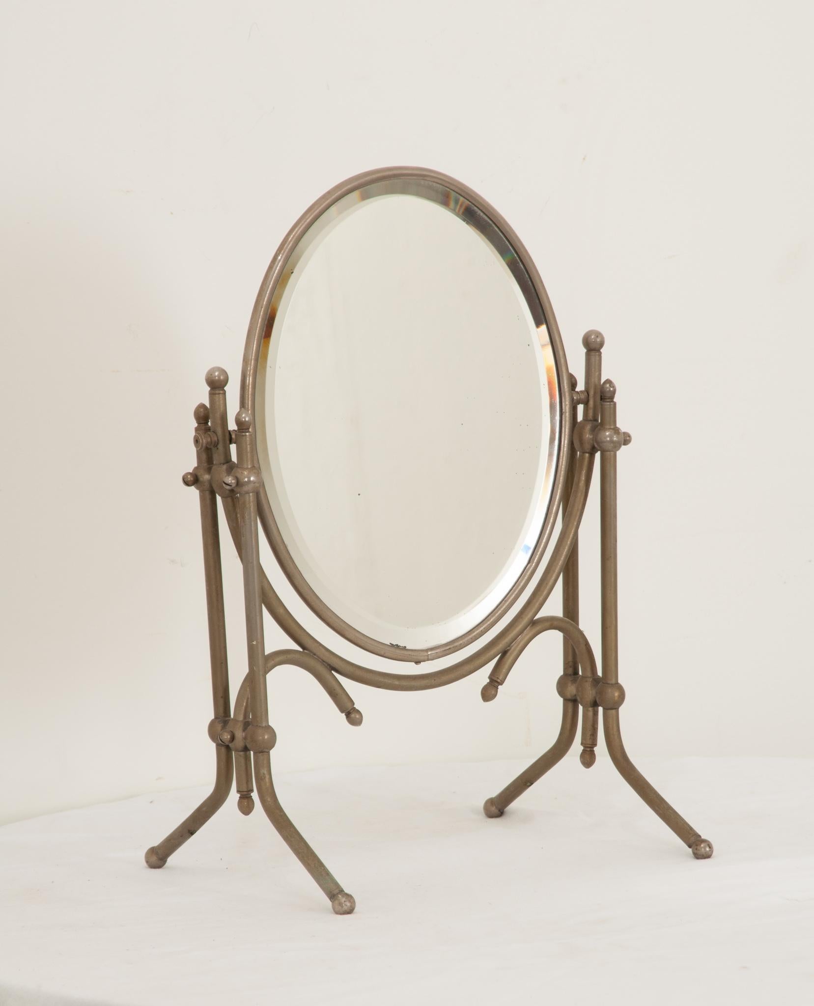 French Vintage Tabletop Vanity Mirror In Good Condition In Baton Rouge, LA