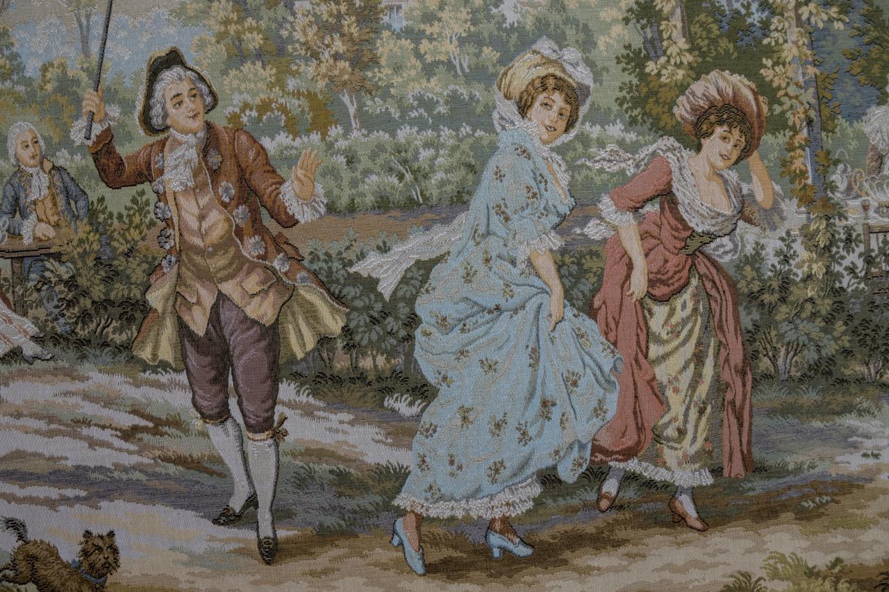 Französischer Wandteppich Gallant-Szene von JP Paris Panneaux Gobelins (Ende des 20. Jahrhunderts) im Angebot