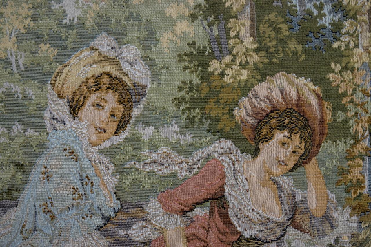 Französischer Wandteppich Gallant-Szene von JP Paris Panneaux Gobelins im Angebot 1
