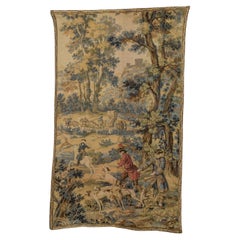 French Vintage Tapestry Hunting Scene
