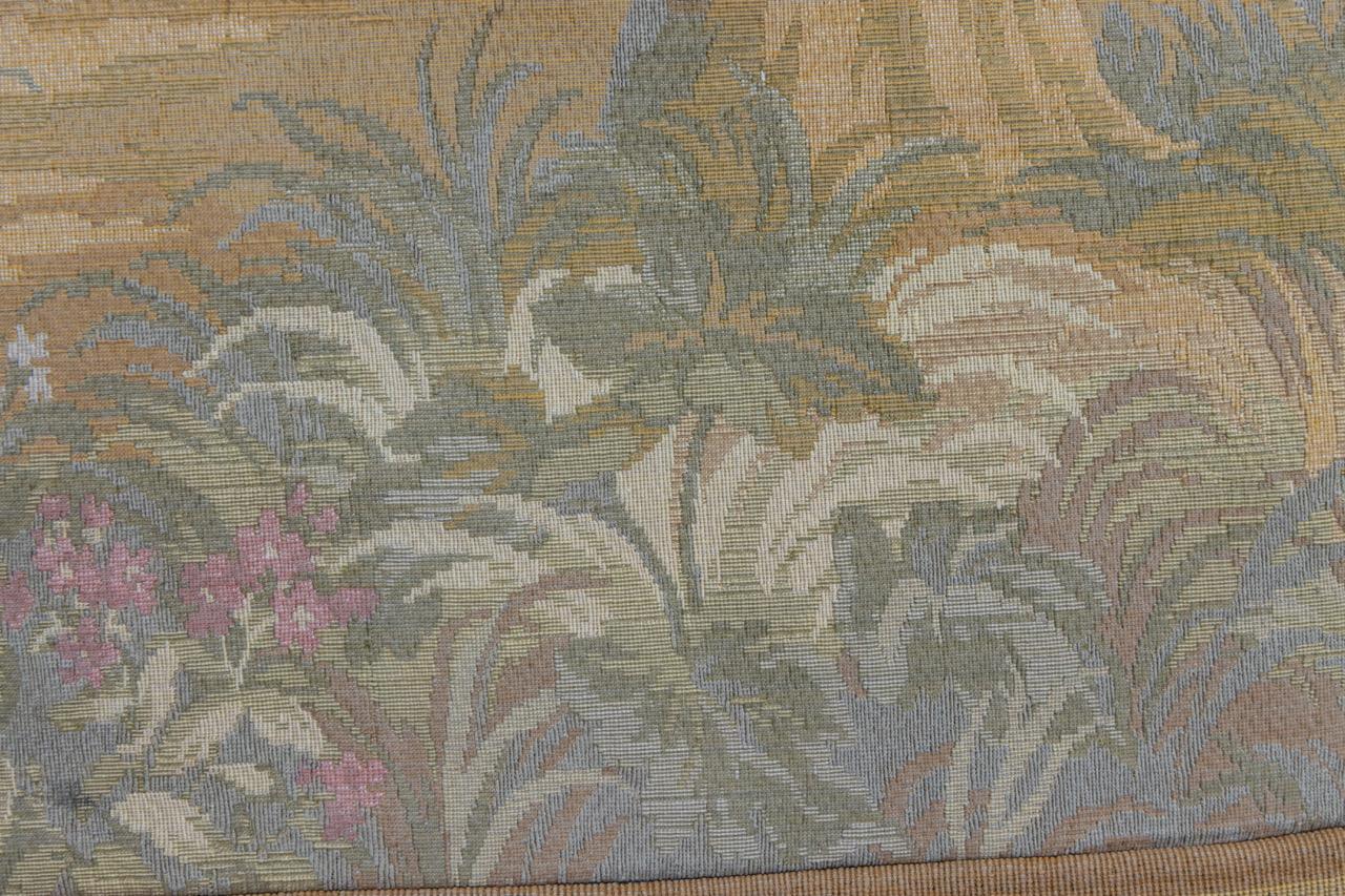 French Vintage Tapestry Landscape with Castles and Mountains 10