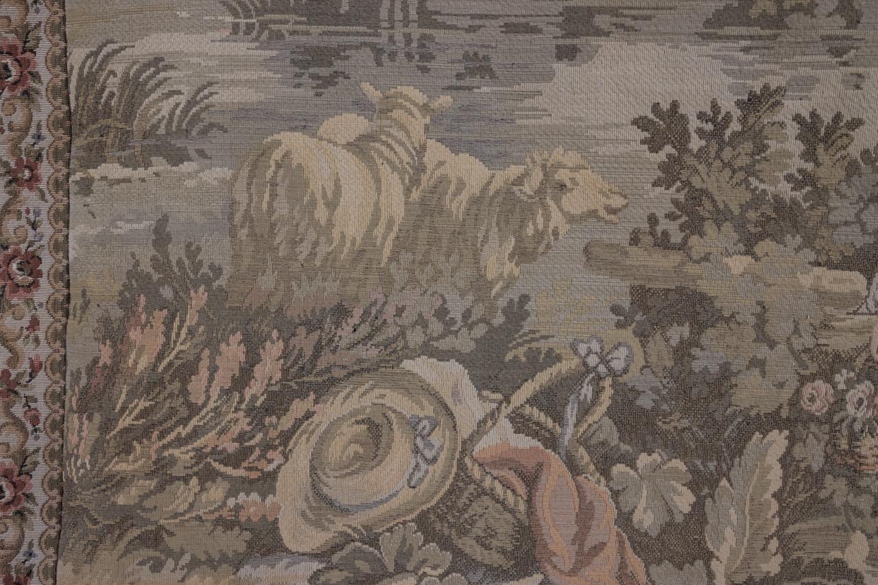 French Vintage Tapestry Romantic Scene For Sale 7