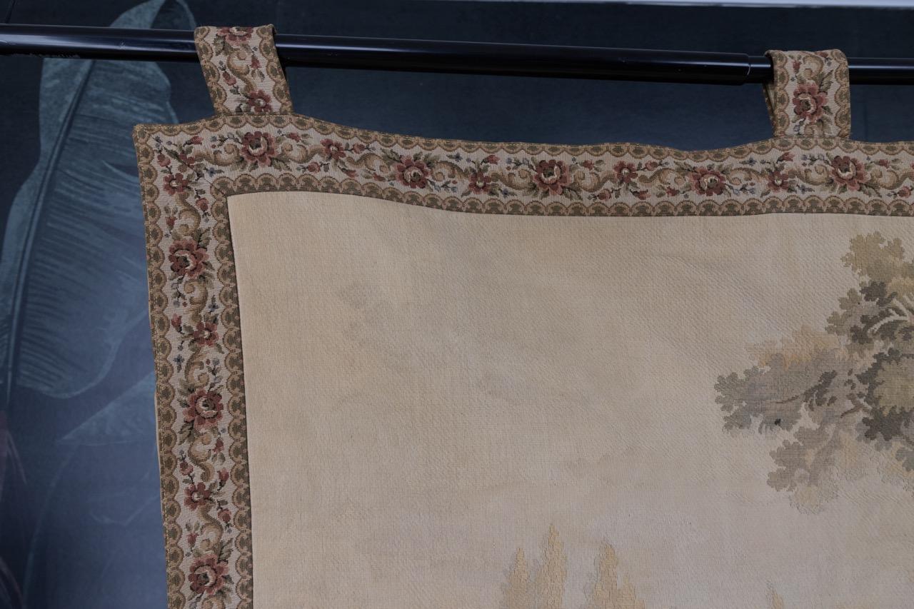 French Vintage Tapestry Romantic Scene For Sale 8