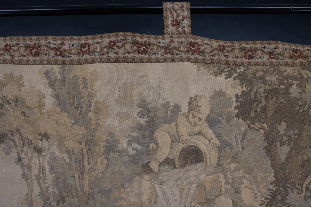 French Vintage Tapestry Romantic Scene For Sale 10