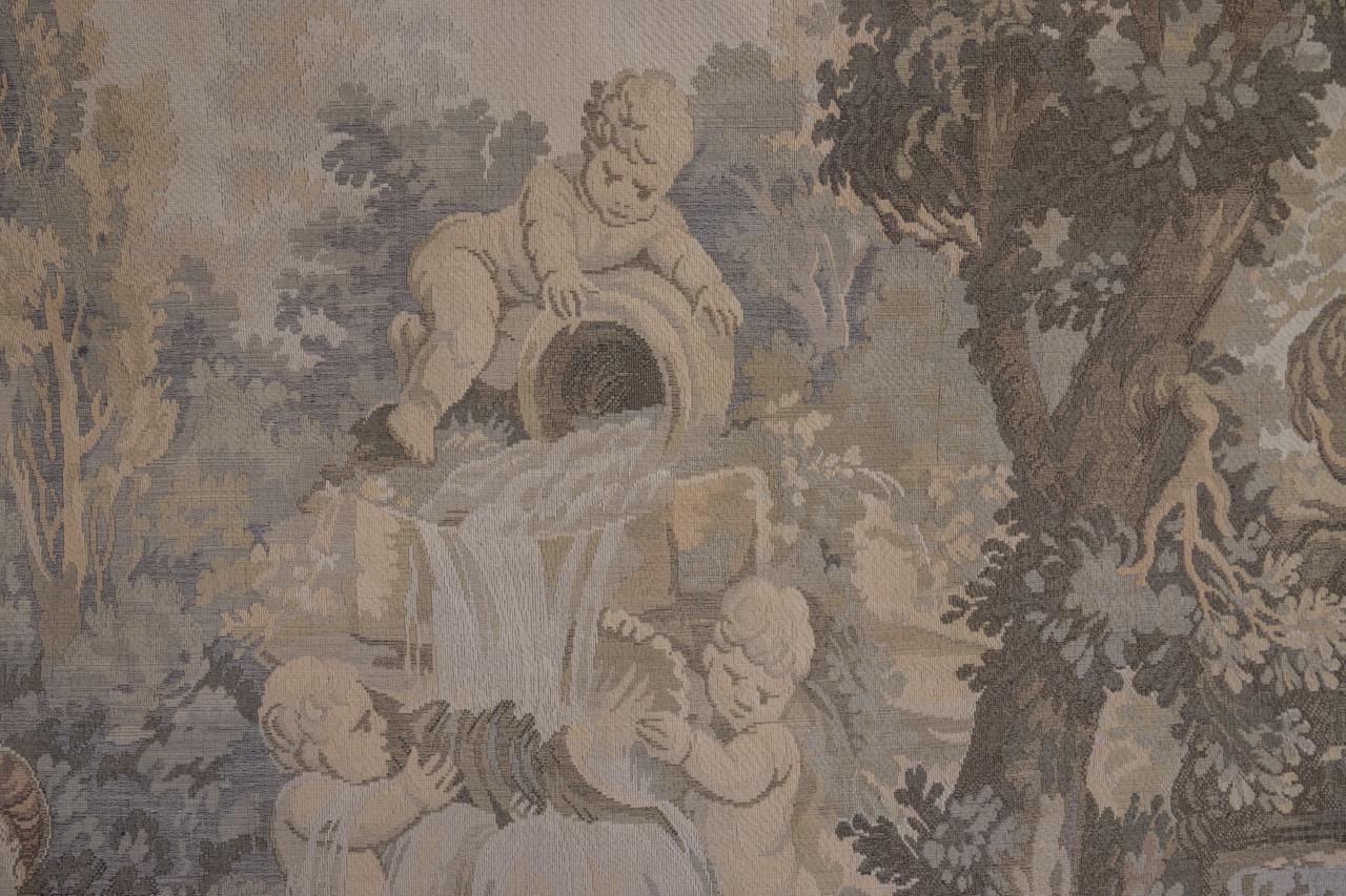 Fabric French Vintage Tapestry Romantic Scene For Sale