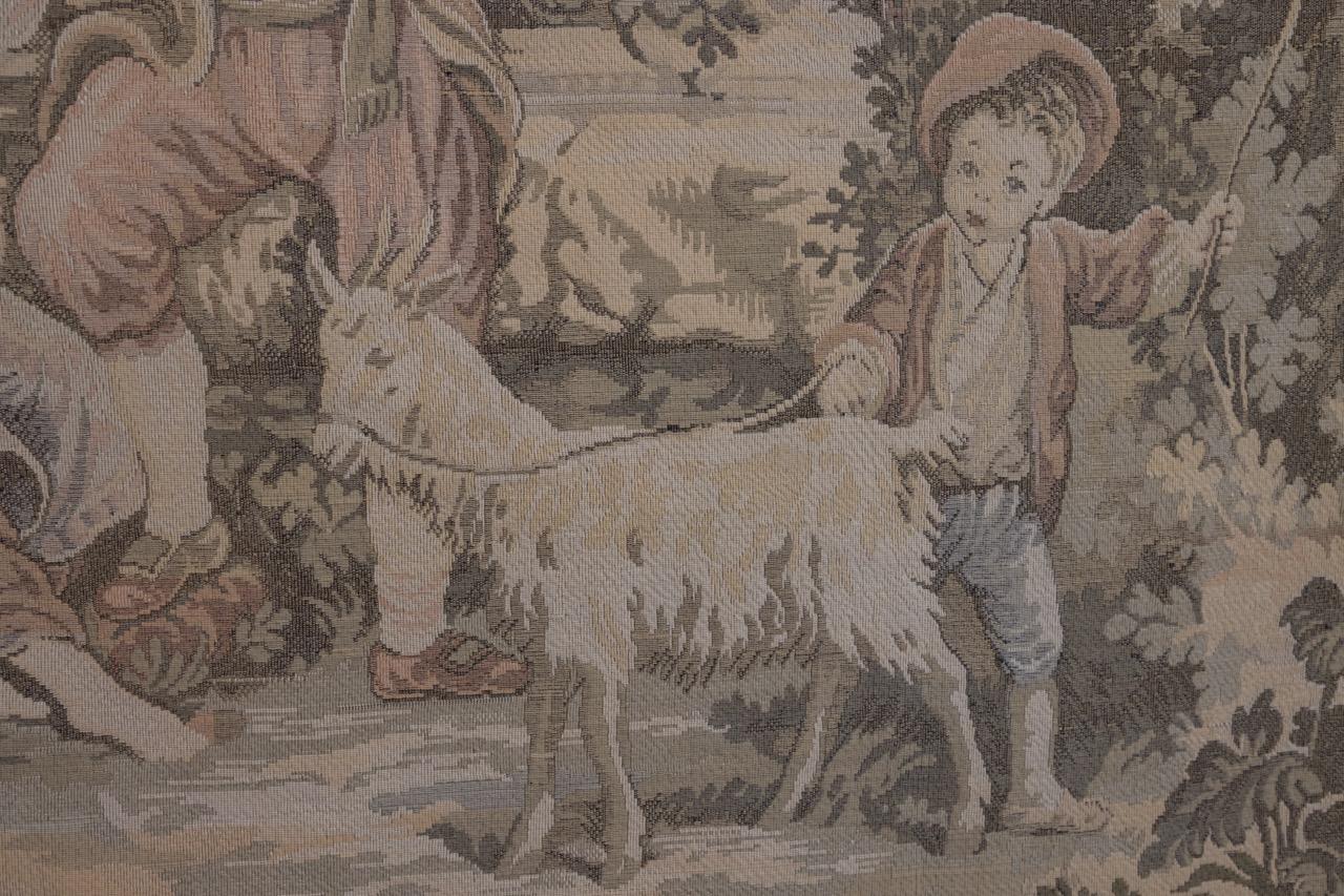 French Vintage Tapestry Romantic Scene For Sale 2