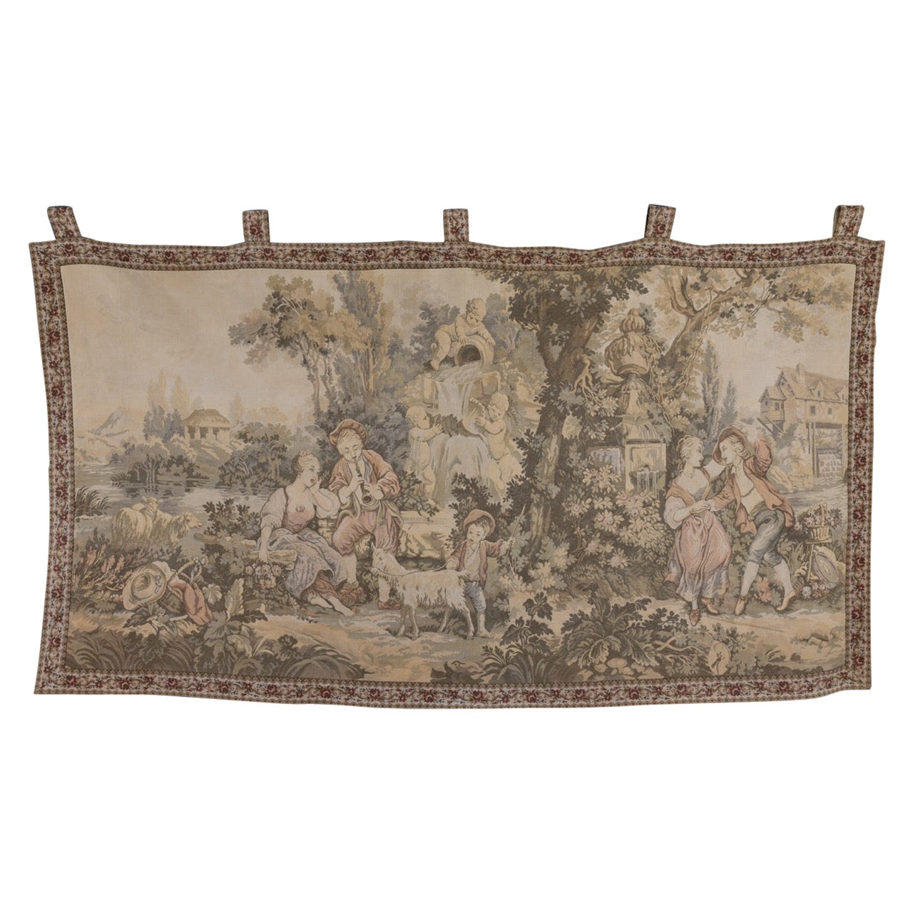 Französisch Vintage Wandteppich Romantische Szene
